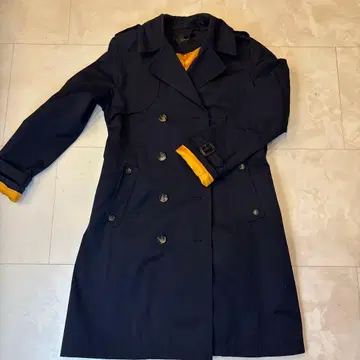 새상품급 에크루필 코트 네이비 안감 오렌지 트렌치풍 M사이즈