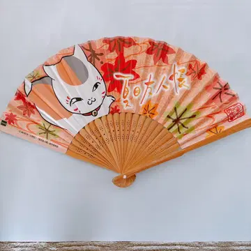 나츠메 우인장 부채 냥코 선생님 일본풍 패턴 부채 미사용 보관품