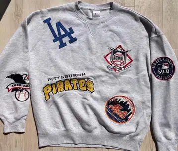 MLB 팀 와펜 맨투맨 스트릿 구제 의류 M 사이즈