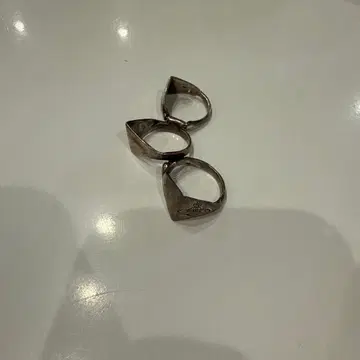 실버 3연 반지 다이아몬드형 비비안 웨스트우드풍