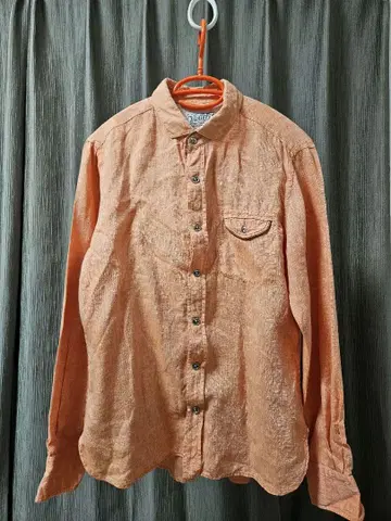 [ 컨디션 최상 ] Junmen 린넨 100% 셔츠 오렌지 M 광택