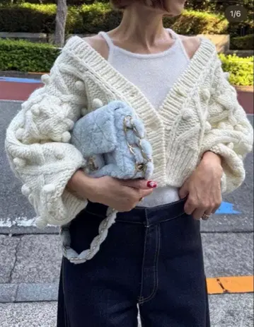 시뉴 cygne 폼폼 가디건 florent 화이트