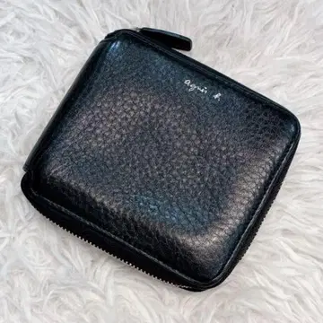 [ 새상품급 ] agnes b. 라운드 지퍼 접이식 지갑 블랙