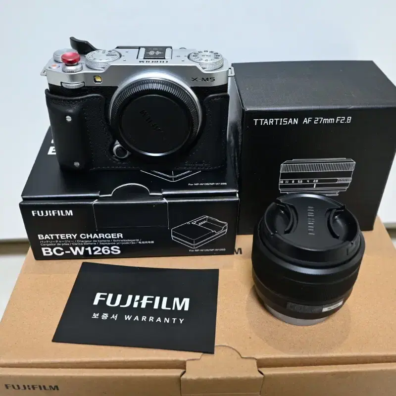 후지 X-M5 실버 풀박스 + 렌즈킷 + TTArtisan 27mm /