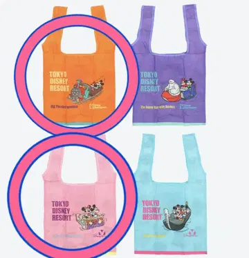 디즈니 에코백 캡슐 토이 가챠 핑크 오렌지