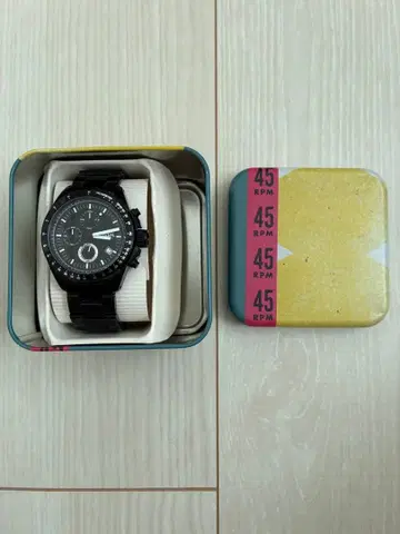 Fossil 블랙 크로노그래프 손목시계