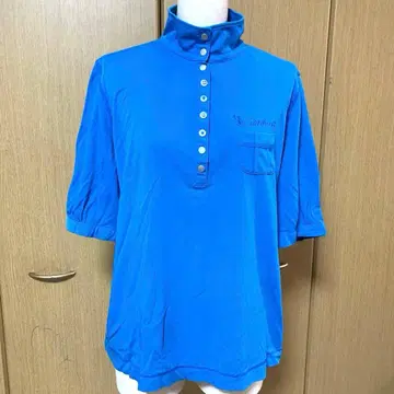 아틀리에돌 밝은 블루 오부 소매 상의