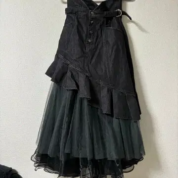 BelleVintage 벨 빈티지 데님 튤 도킹 스커트