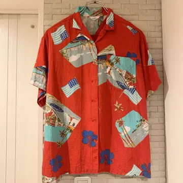 빈티지 하와이안 셔츠 레이온 일본제