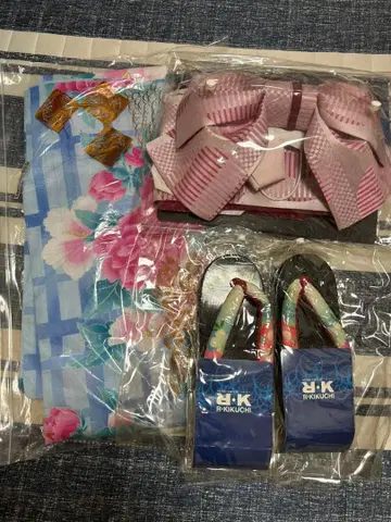 여름 축제 유카타 오비 일본 나막신 세트