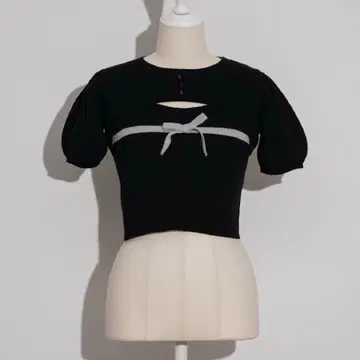 pium 바이컬러 리본 니트 세트