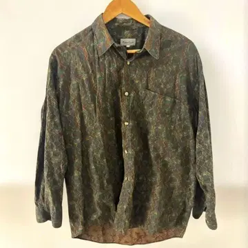 90s 올 패턴 셔츠 긴팔 레트로 기하학 아트 패턴 구제 의류 빈티지