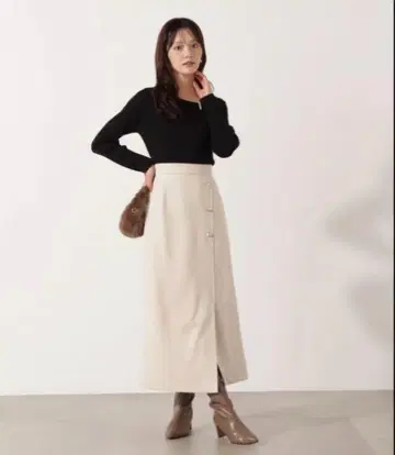 PROPORTION BODY DRESSING 스웨이드 스커트