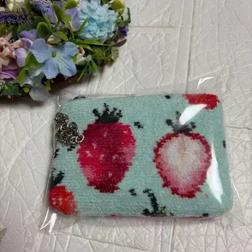 페이러 스트로베리 도트 키&카드 파우치 페일 그린