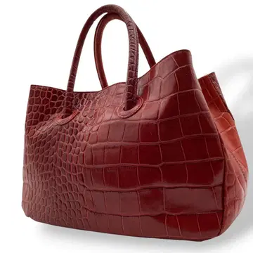훌라 핸드백 토트백 팔걸이 가죽 빨간색 레드 악어 엠보싱