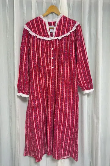 레트로 꽃무늬 프릴 디자인 원피스 빨간색 빈티지 걸리시 구제 의류