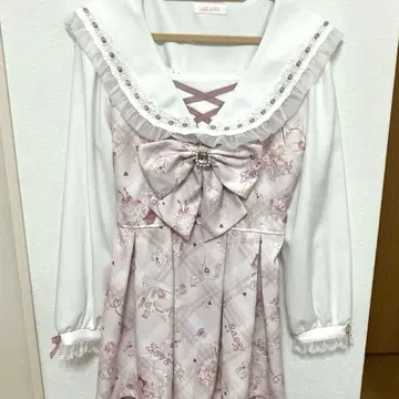 LIZLISA 리즈리사 Sewing Bear 패턴 셋업 핑크