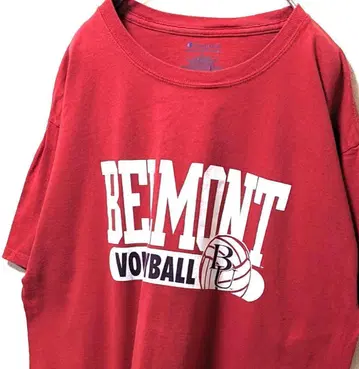 챔피온 벨몬트 대학 배구 T셔츠 레드 빨간색 L 구제 의류