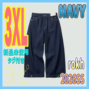 새상품 지유 벌룬 팬츠 rokh 록 3XL 네이비 GU 1