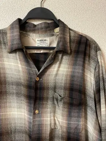 빈티지 60s ARROW 옴브레 체크 셔츠