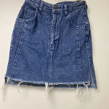 스니들 데님 스커트