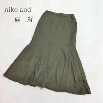 니코앤드 롱 스커트 린넨 플레어 스커트 M 루즈핏 체형 커버