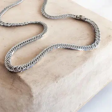 다이아몬드 컷 실버 925 트리플 키헤이 목걸이 60cm 6mm