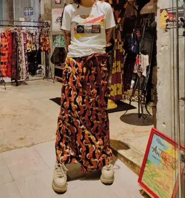 아프리칸 바틱 롱 랩 스커트