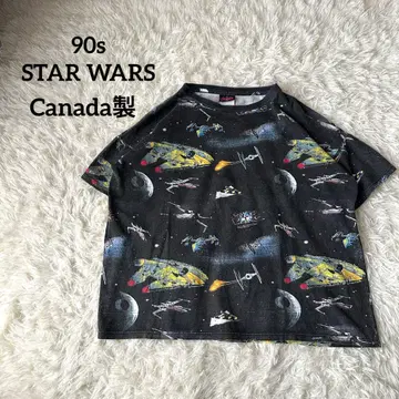 90s STAR WARS 올 패턴 티셔츠 캐나다제 L 카피라이트 1997