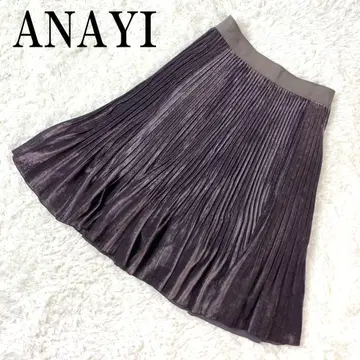 ANAYI 아나이 플리츠 플레어 스커트 퍼플 36 B6611