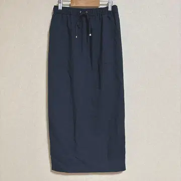 유나이티드 애로우즈 롱 스커트 네이비 SH M 허리밴딩 편안함