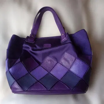 IBIZA 보라색 다이아몬드 패턴 핸드백