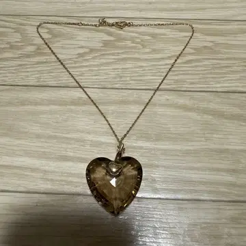 스와로브스키 하트 펜던트 골드 x 브라운 계열 크리스탈