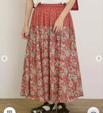 사만사 모스모스 인도 보일 패턴 모듬 스커트