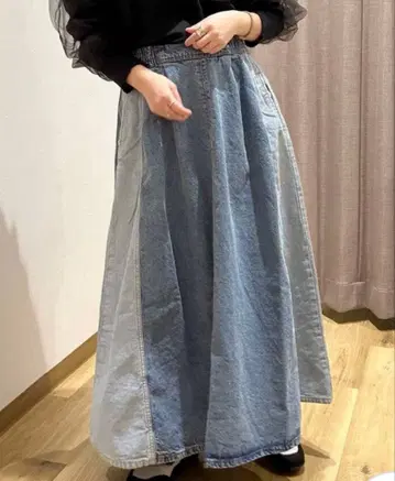 studio CLIP 스튜디오 클립/패치워크 데님 스커트