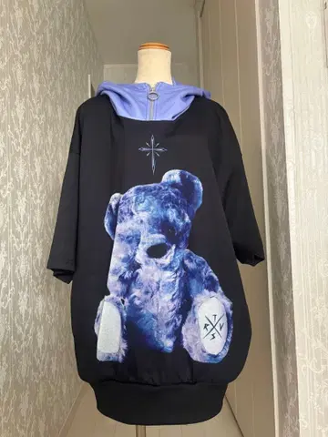 TRAVAS TOKYO 곰 프린트 후드티