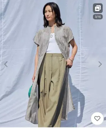 아이씨비 셔츠 원피스 [세탁 가능] 큐프라 론 스트라이프 원피스