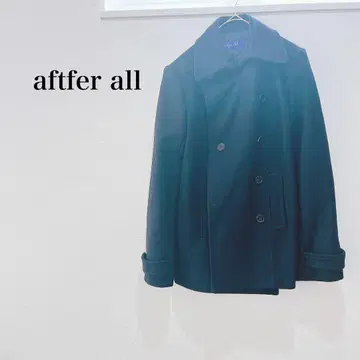 애프터올 피코트 긴팔 네이비 심플 무지 시크 충전솜 방한