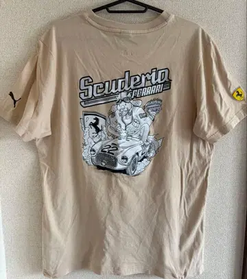 PUMA x 페라리 콜라보 티셔츠 베이지 M 백프린트