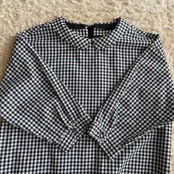 스튜디오 CLIP 봄 여름 롱 원피스 5부 소매 깅엄 체크