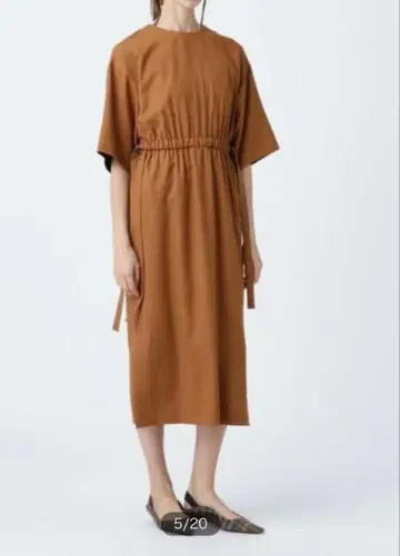 ADORE 트윌 스트레치 원피스 리본 롱 어도어 사이즈 38