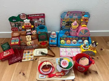 호빵맨 완구 세트/갓 구운 빵 공장/아이스크림 가게/라면