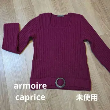 armoire caprice 마젠타색 긴팔 스웨터 허리 벨트 포함