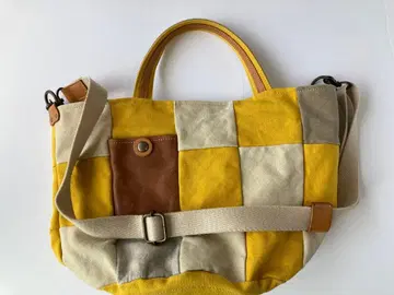 스게조 캔버스 패치워크 2WAY 토트백 일본제 캔버스 x 가죽