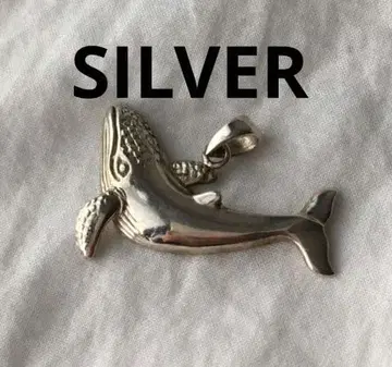 빈티지 고래 모티브 실버 펜던트 탑 SILVER 고래