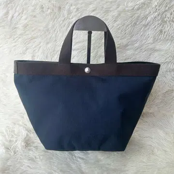 에르베샤 펠리에 707C 보트형 토트 M 네이비 x 모카