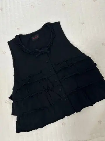 원더풀 월드 슬리브리스 단단 티셔츠 블라우스 싸개 단추