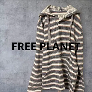 FREE PLANET 프리 플래닛 멀티 보더 헨리넥 XL