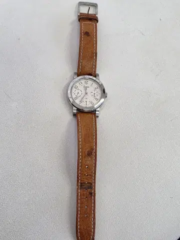 SEIKO 손목시계 화이트 다이얼 가죽