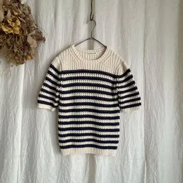 미나 페르호넨 stair 보더 반팔 니트